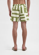 Shorts de baño a rayas - Verde