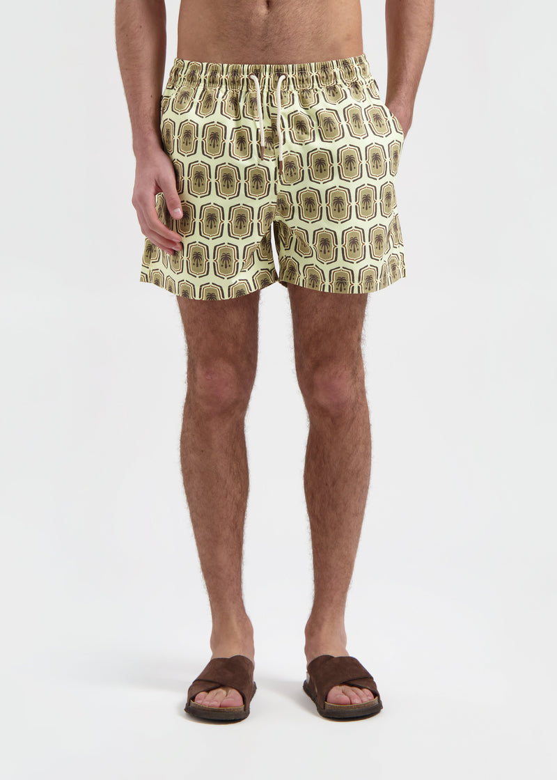 Shorts de baño con insignia de palma - Arena