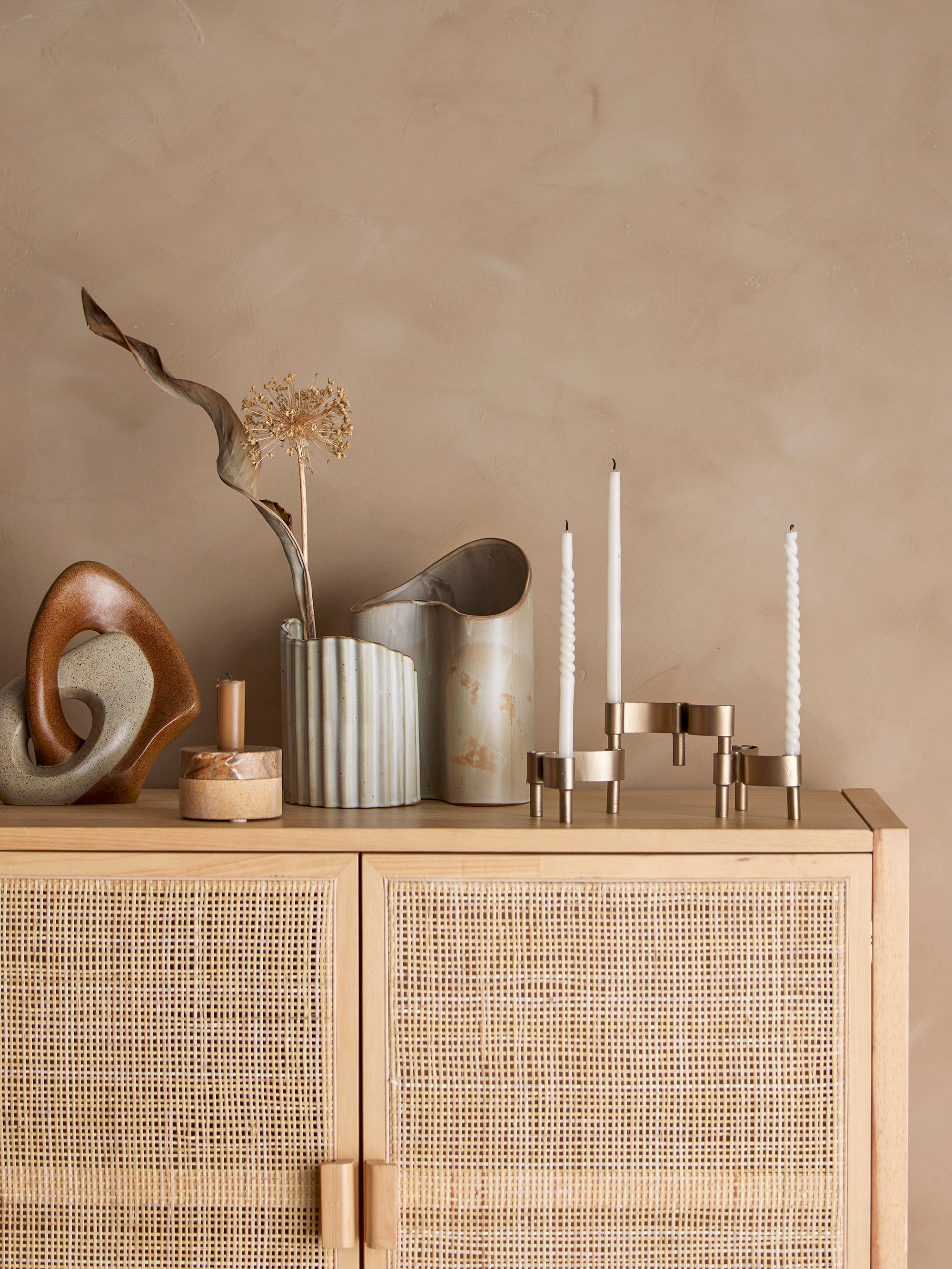Dalin - Votive & Candlestick - Brown - Sandstone