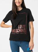 Moschino - T-Shirt A Paillettes Box - Black - Femme