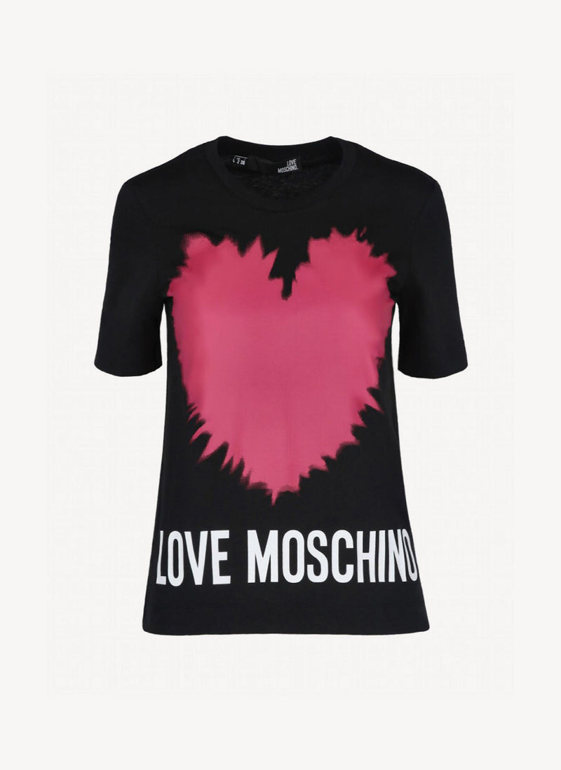 Moschino - T-Shirt Coeur - Black - Femme