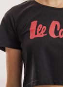 Lee Cooper - T-Shirt Cropped Logo - Schwarz - Femme