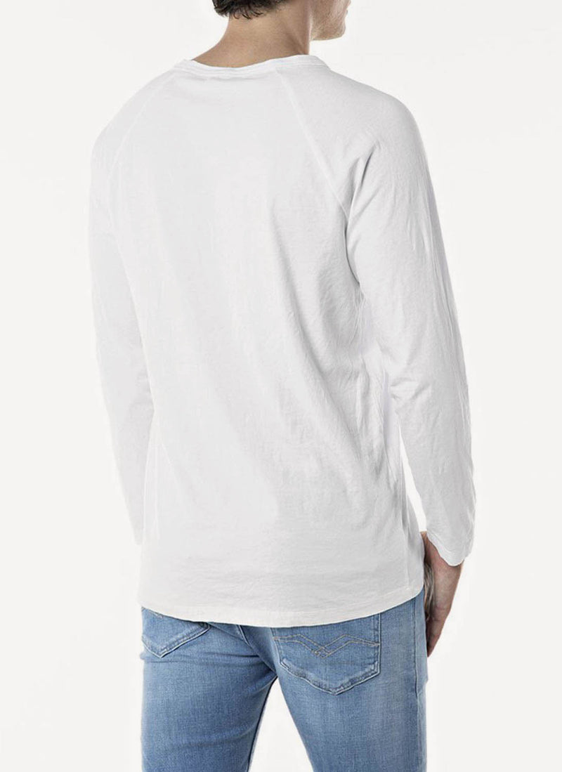 Replay - Tee-Shirt Essentiel À Manches Longues - White - Homme