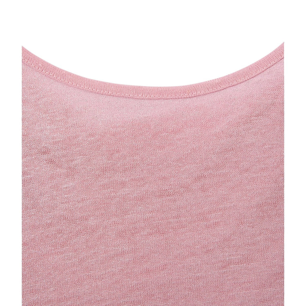 T-Shirt with Sweetheart Back Neckline in Iridescent Linen - Women