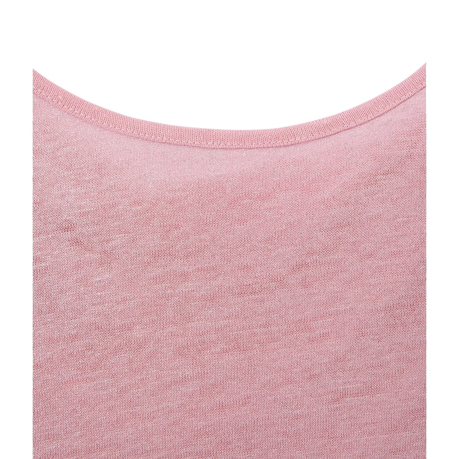 T-Shirt with Sweetheart Back Neckline in Iridescent Linen - Women
