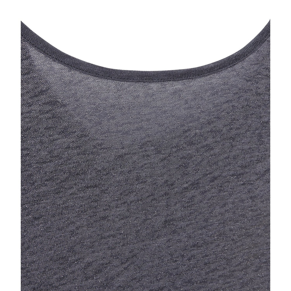 T-Shirt with Sweetheart Back Neckline in Iridescent Linen - Women