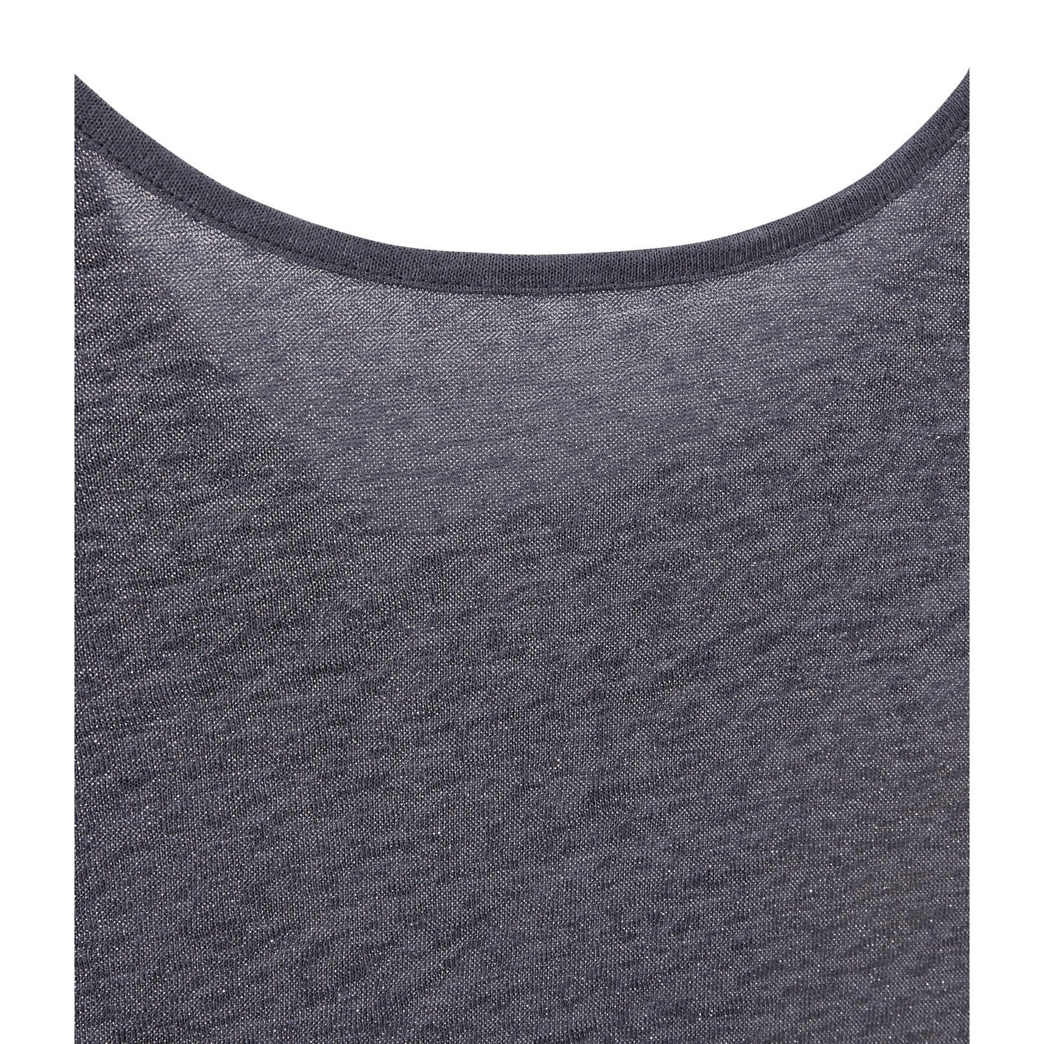 T-Shirt with Sweetheart Back Neckline in Iridescent Linen - Women