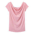 T-Shirt with Sweetheart Back Neckline in Iridescent Linen - Women