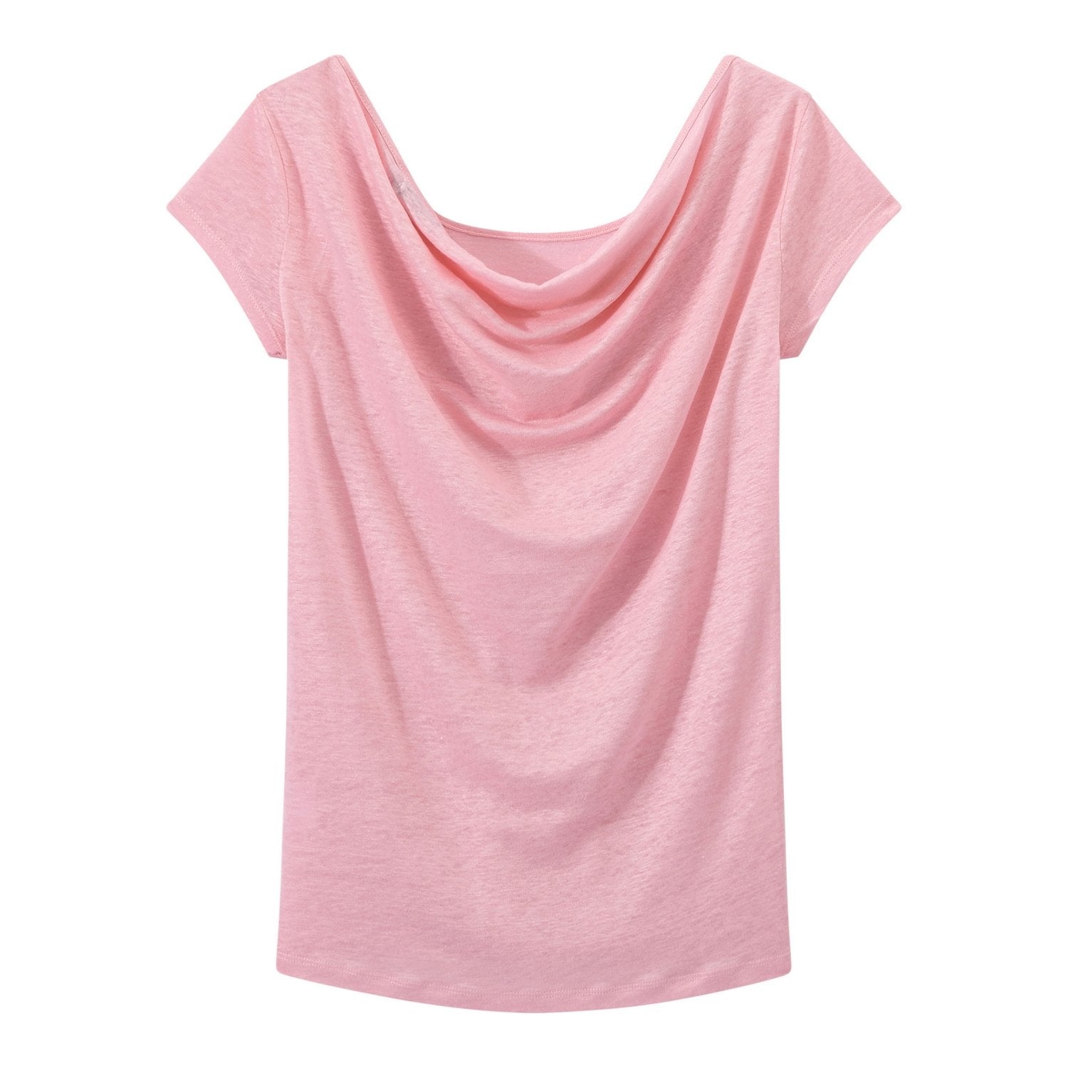 T-Shirt with Sweetheart Back Neckline in Iridescent Linen - Women