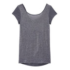 T-Shirt with Sweetheart Back Neckline in Iridescent Linen - Women
