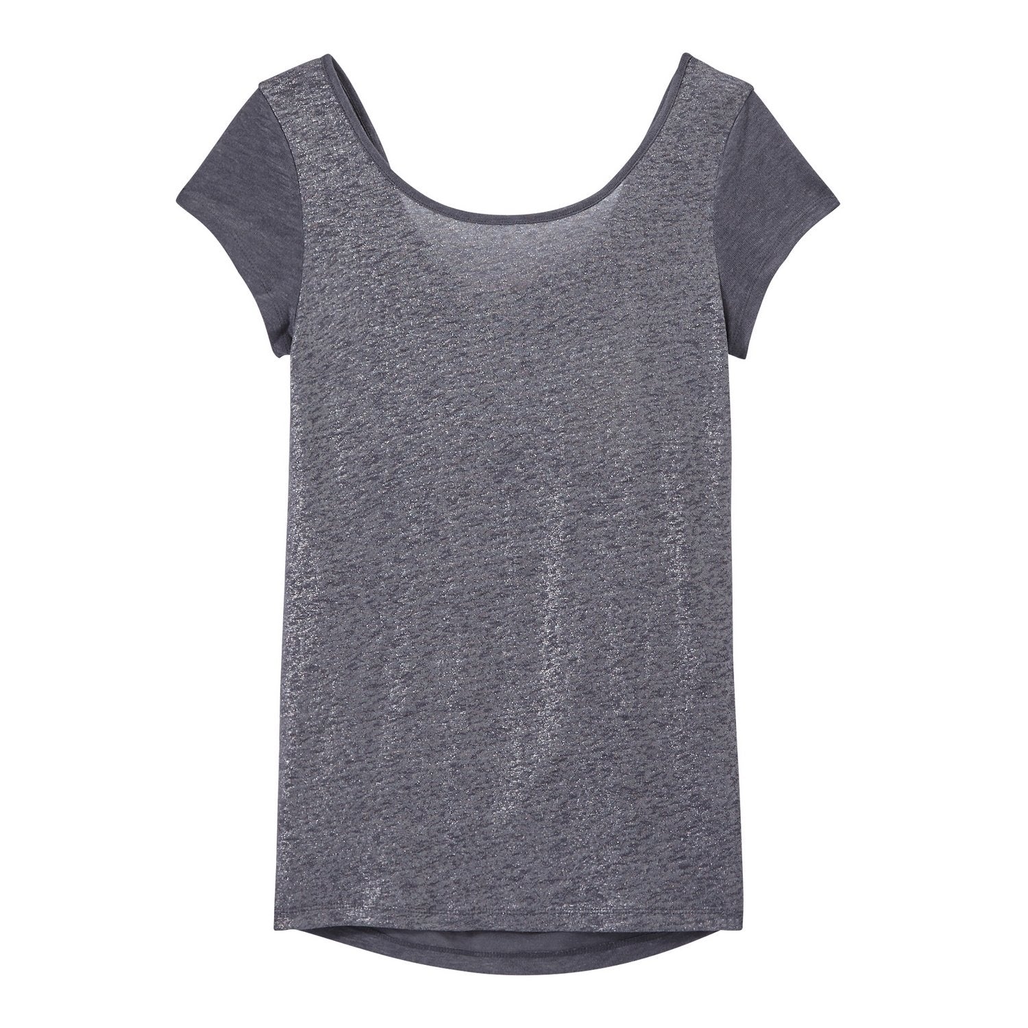 T-Shirt with Sweetheart Back Neckline in Iridescent Linen - Women