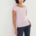 T-Shirt with Sweetheart Back Neckline in Iridescent Linen - Women