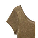 T-Shirt with Sweetheart Back Neckline in Iridescent Linen - Women