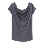 T-Shirt with Sweetheart Back Neckline in Iridescent Linen - Women
