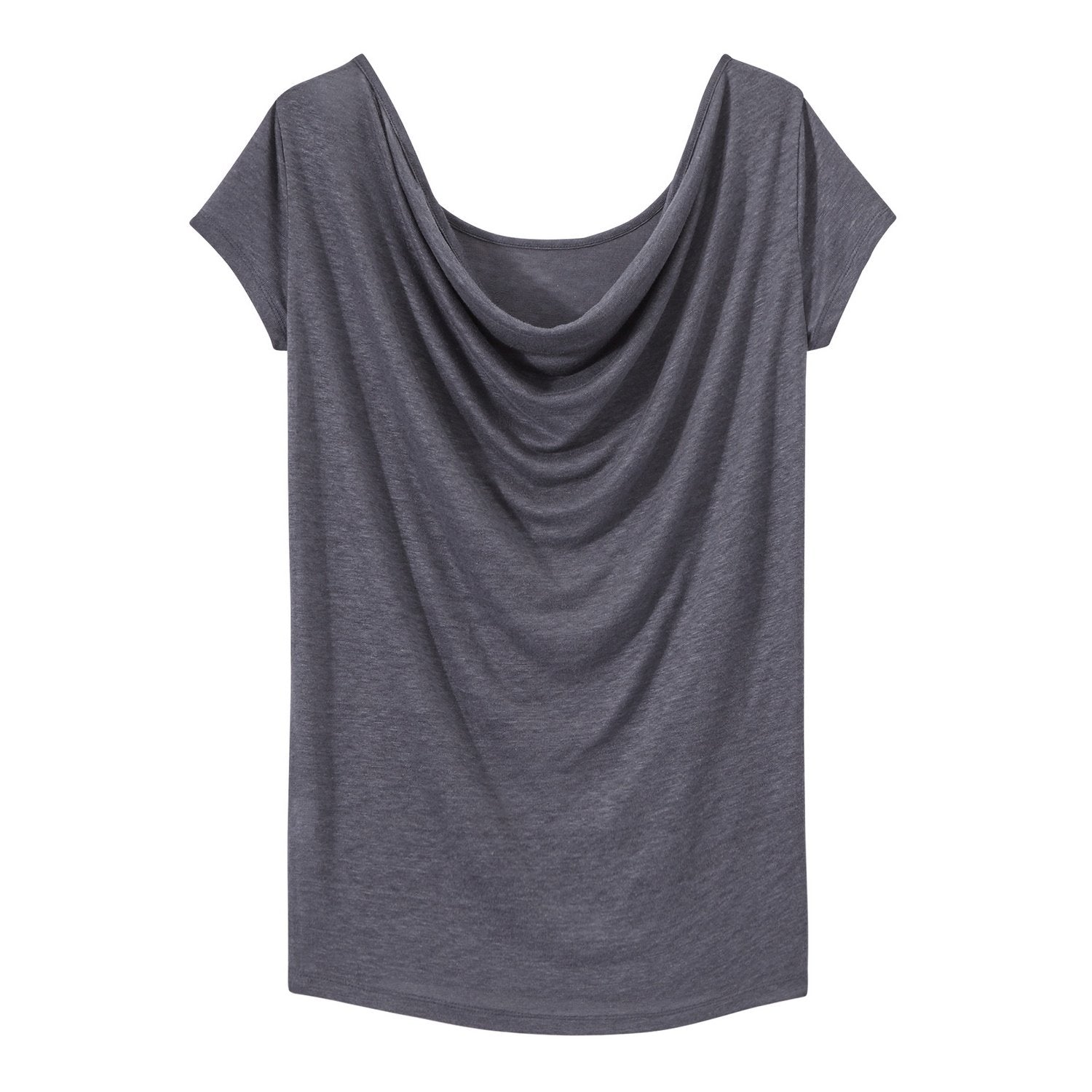 T-Shirt with Sweetheart Back Neckline in Iridescent Linen - Women