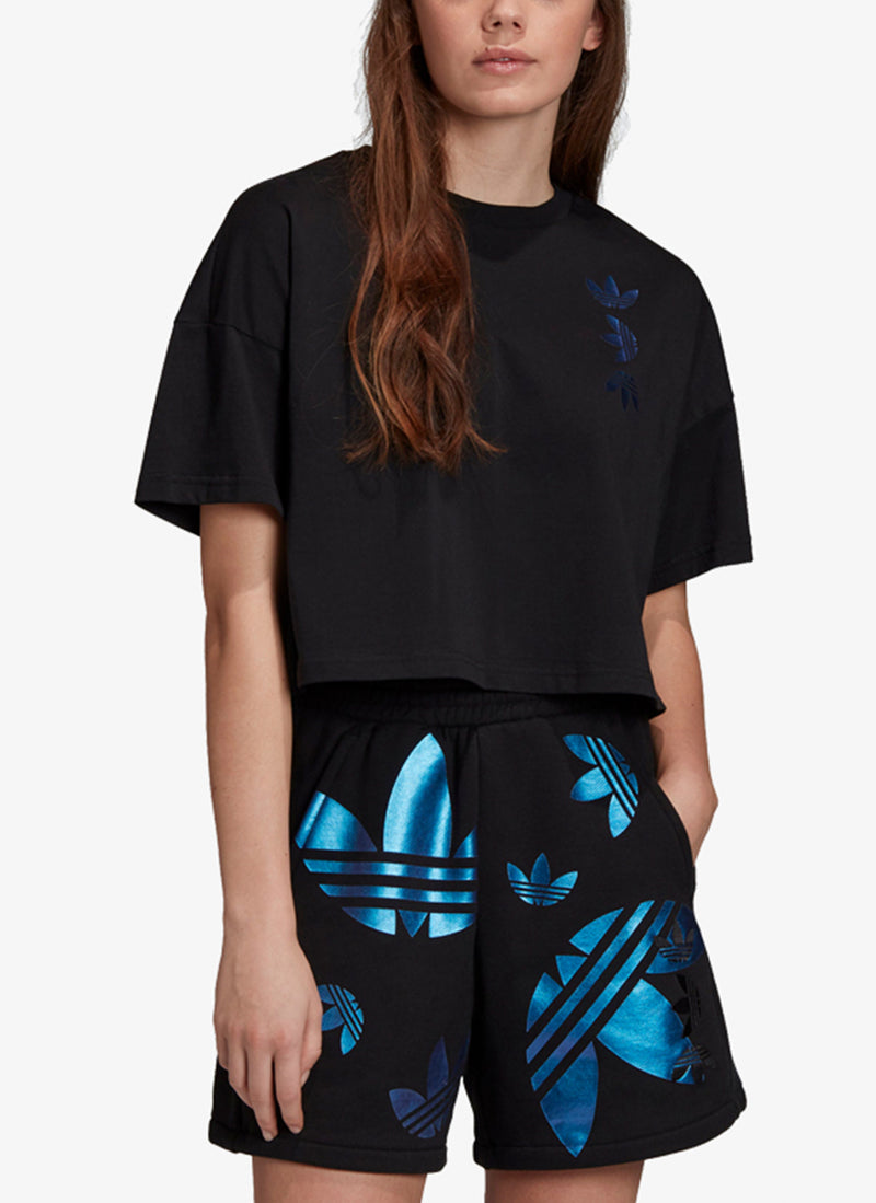 Adidas - T-Shirt Large A Logo - Black-Royblu - Femme