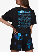 Adidas - T-Shirt Large A Logo - Black-Royblu - Femme