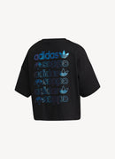 Adidas - T-Shirt Large A Logo - Black-Royblu - Femme