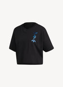 Adidas - T-Shirt Large A Logo - Black-Royblu - Femme