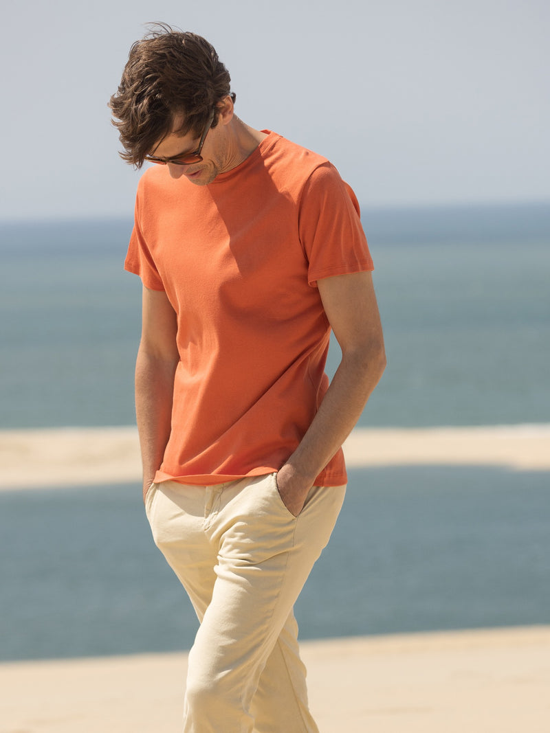 T-Shirt En Lin Et Coton Bio - Terracotta