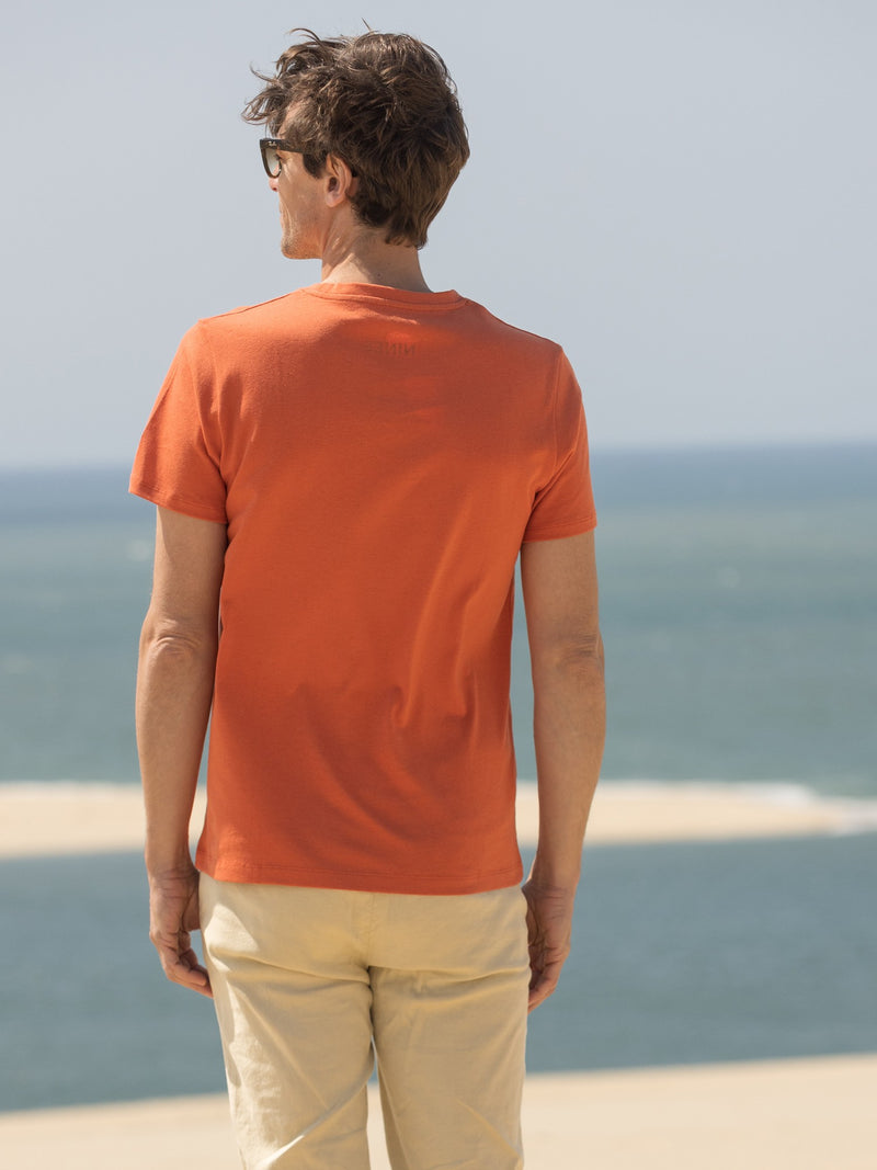 T-Shirt En Lin Et Coton Bio - Terracotta