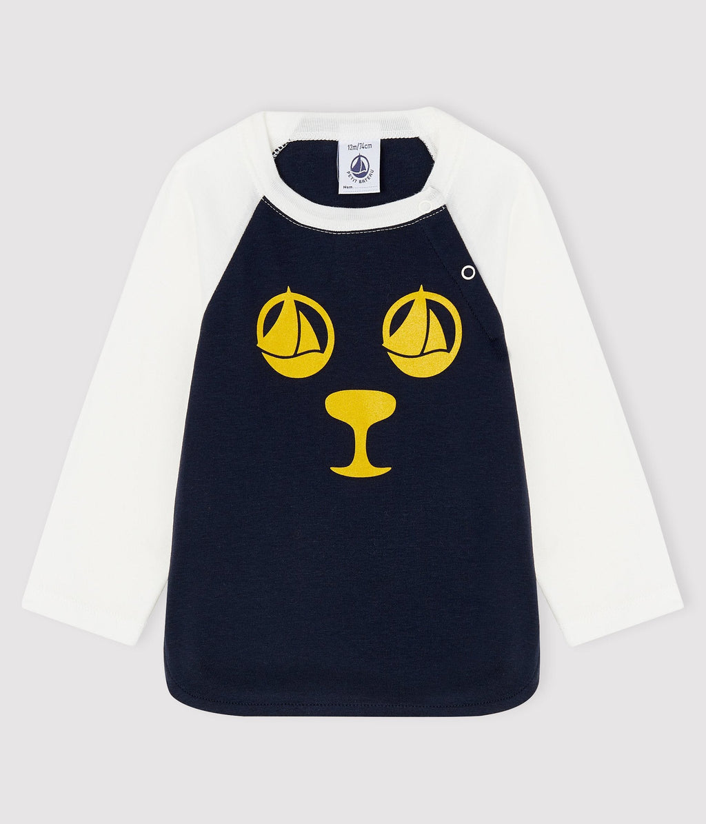 T-Shirt - White And Navy Blue - Baby Boy