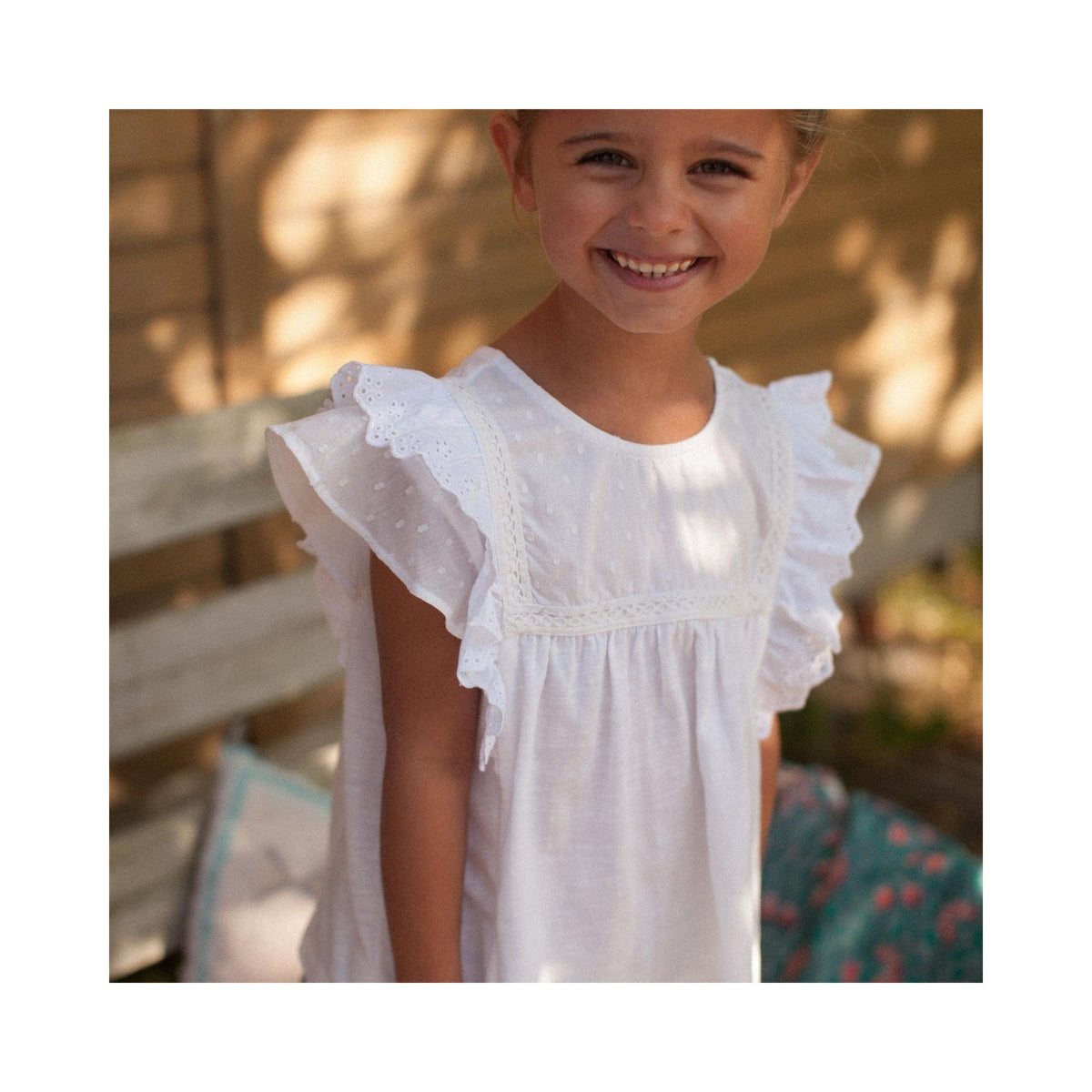 Tee shirt coton volants Olivia