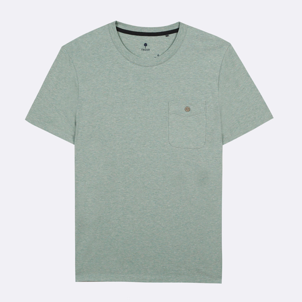 Camiseta Cuello Redondo Verde Olonne - Hombre