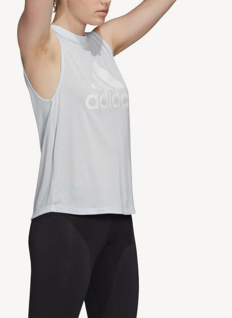 Adidas - T-Shirt Sans Manches Mh Bos Tank - Skytin-White - Femme