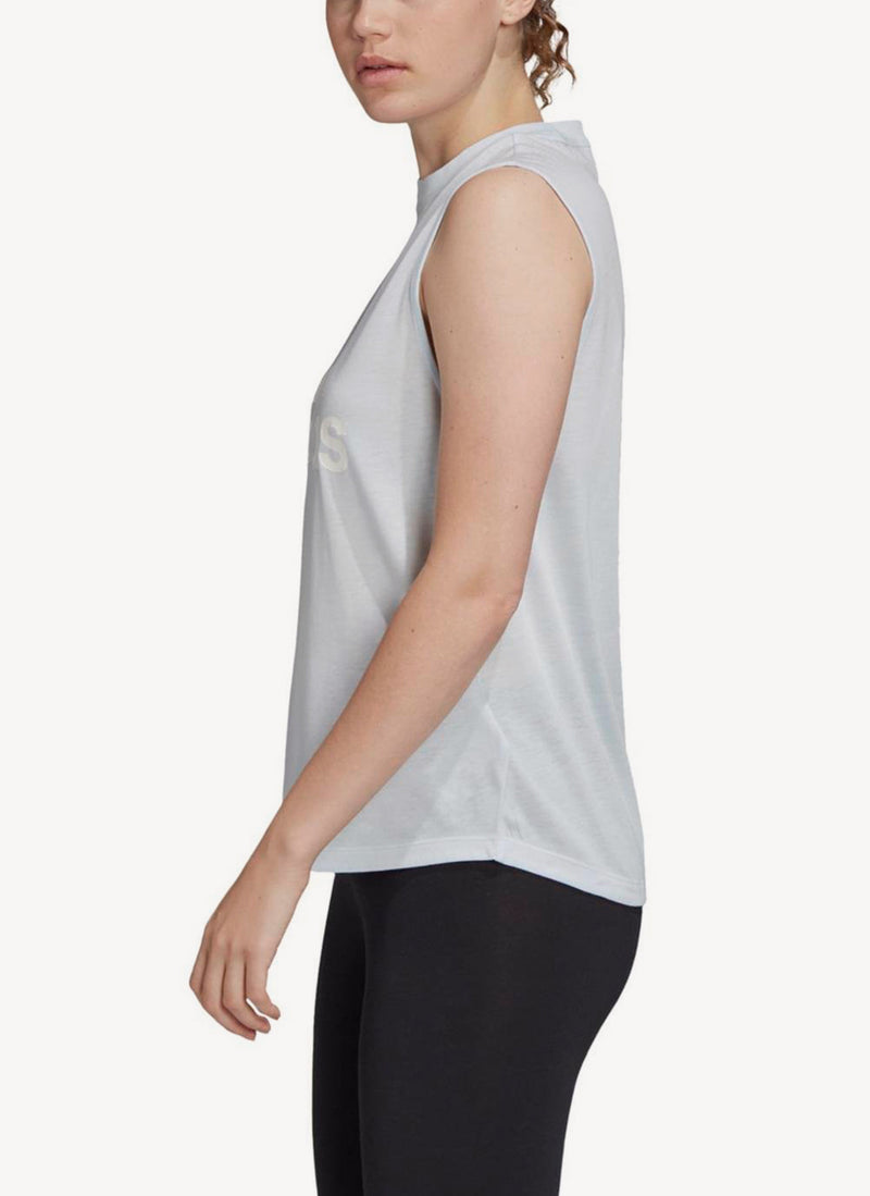 Adidas - T-Shirt Sans Manches Mh Bos Tank - Skytin-White - Femme