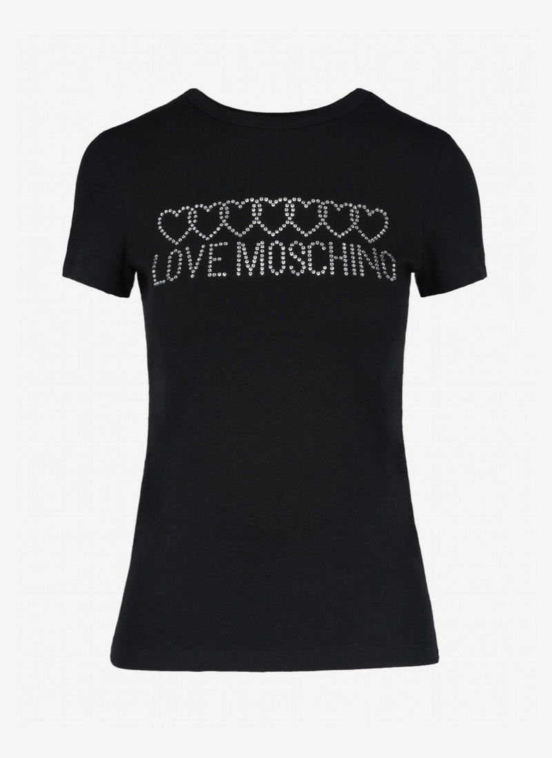 Moschino - T-Shirt Strass - Black - Femme