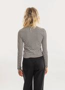 Lee Cooper - T-Shirt Turtleneck Rib - Weiss - Femme