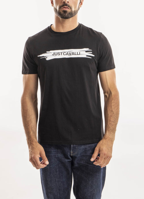 Just Cavalli - T-Shirt Logo Brodé - Noir - Homme