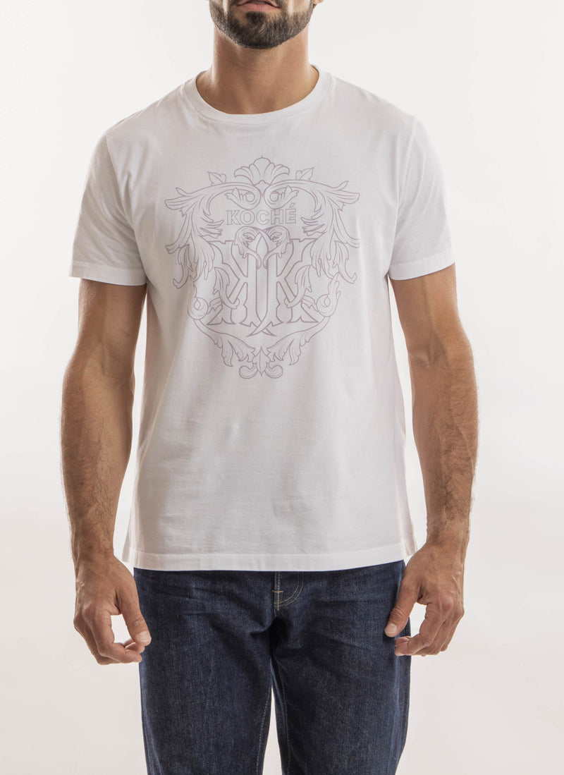 Koché - T-Shirt Imprimé - Blanc - Homme