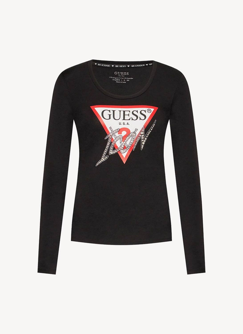 Guess - Tee-Shirt Guess Icon - Jet Black A996 - Femme