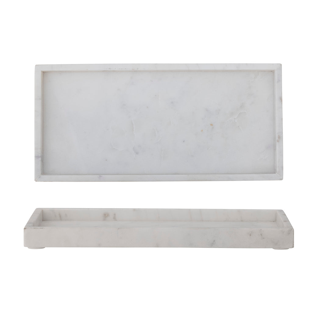 Majsa - Tray - White - Marble