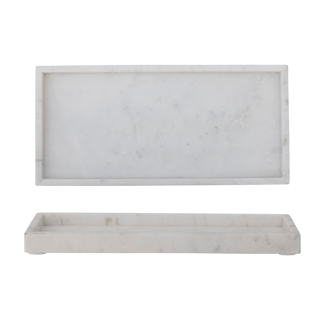 Majsa - Set of 2 Trays - White - Marble