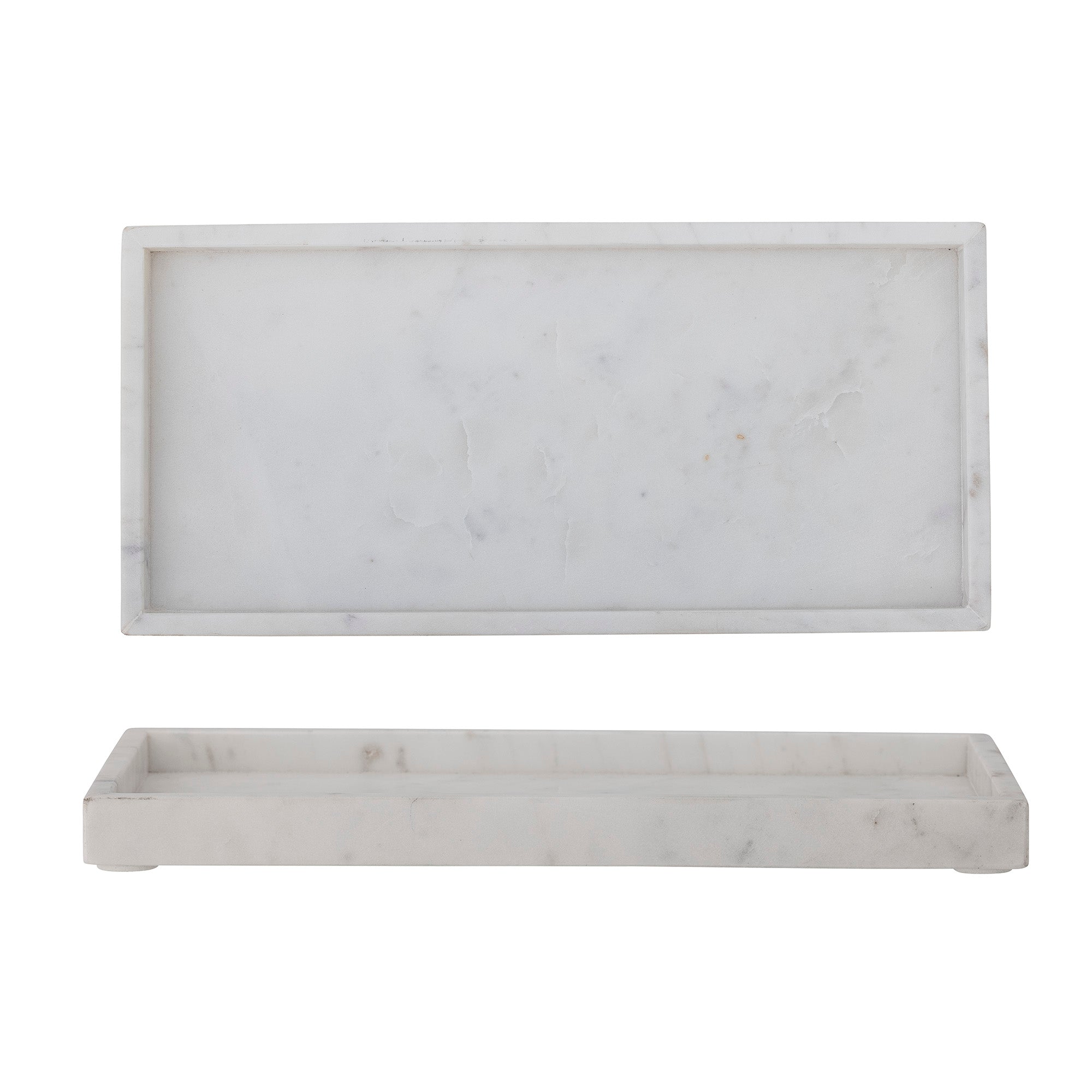 Majsa - Set of 2 Trays - White - Marble