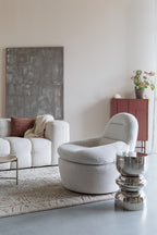 Velvoro - Fauteuil Lounge - Polyester - Blanc Cassé