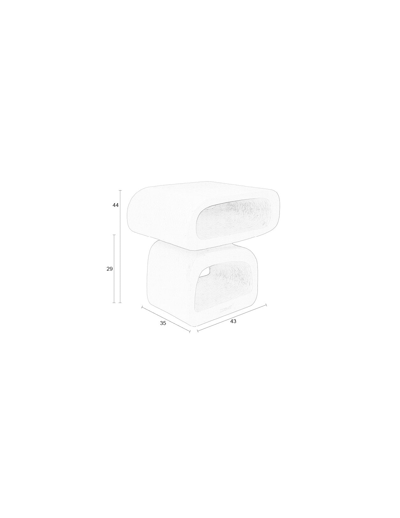 Eddy - Side Table - Resin - Beige