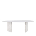 Gronvik - Mesa de comedor orgánica efecto mármol para 10 personas - Gris claro