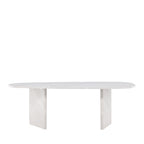 Gronvik - Mesa de comedor orgánica efecto mármol para 10 personas - Gris claro