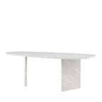 Gronvik - Mesa de comedor orgánica efecto mármol para 10 personas - Gris claro