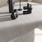 Gronvik - Mesa de comedor orgánica efecto mármol para 10 personas - Gris claro