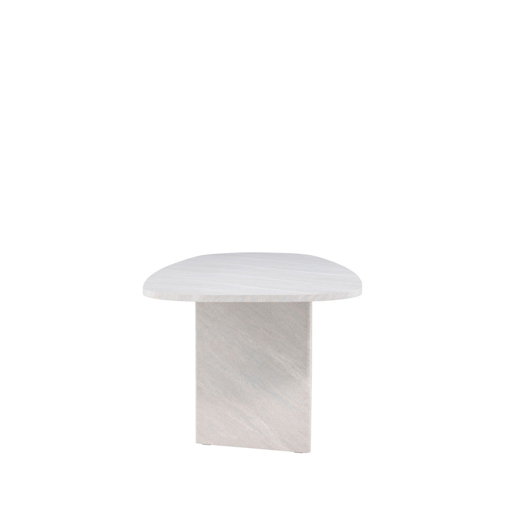 Gronvik - Mesa de comedor orgánica efecto mármol para 10 personas - Gris claro