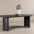Grundsund - Mesa de comedor ovalada para 10 personas - Madera - Negro