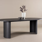 Grundsund - Mesa de comedor ovalada para 10 personas - Madera - Negro