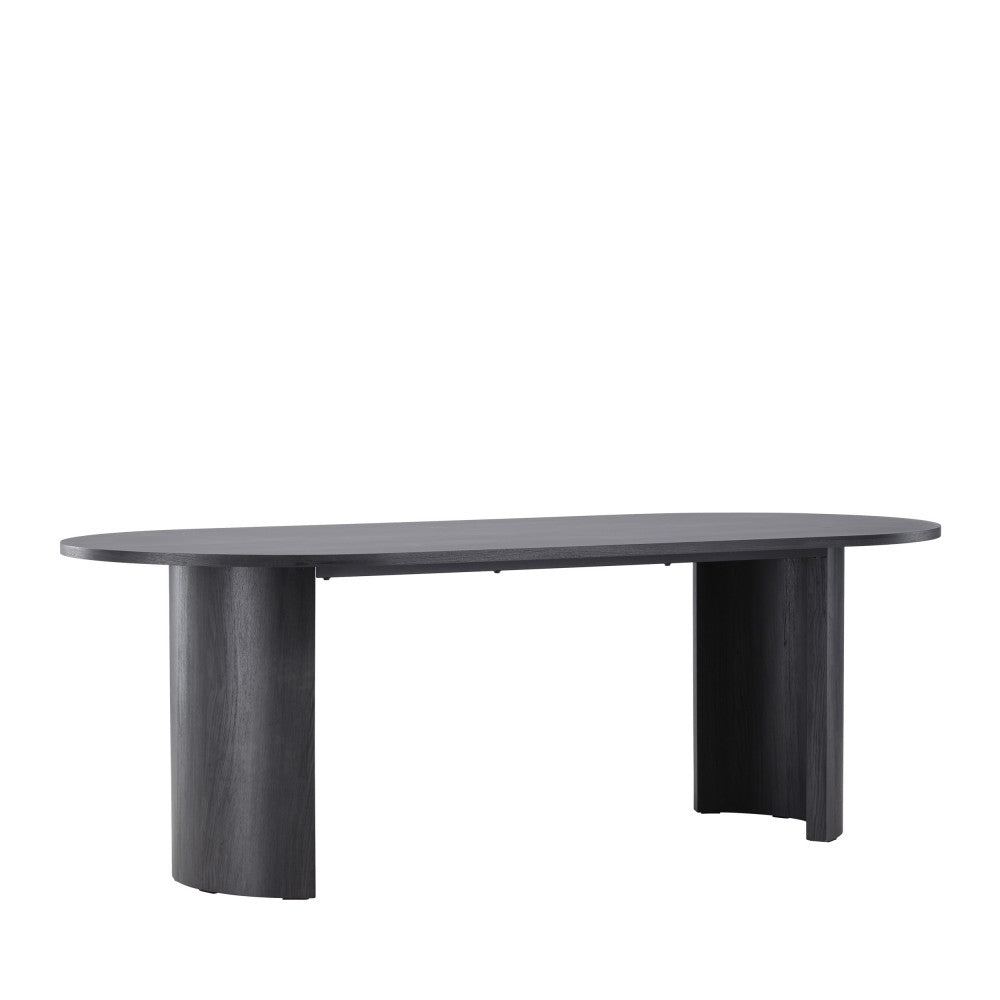 Grundsund - Mesa de comedor ovalada para 10 personas - Madera - Negro