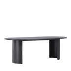 Grundsund - Mesa de comedor ovalada para 10 personas - Madera - Negro