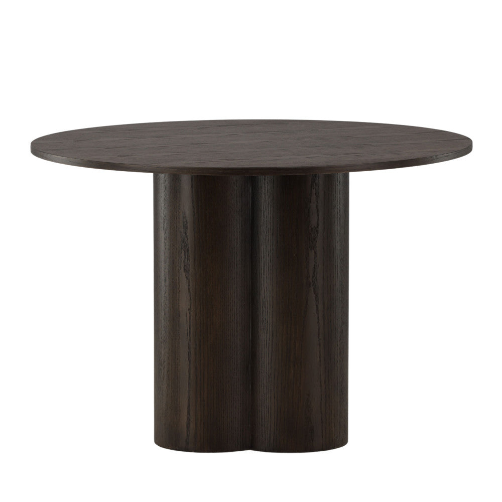 Olivia - Mesa de Comedor Redonda para 4 Personas - Madera - Madera Oscura